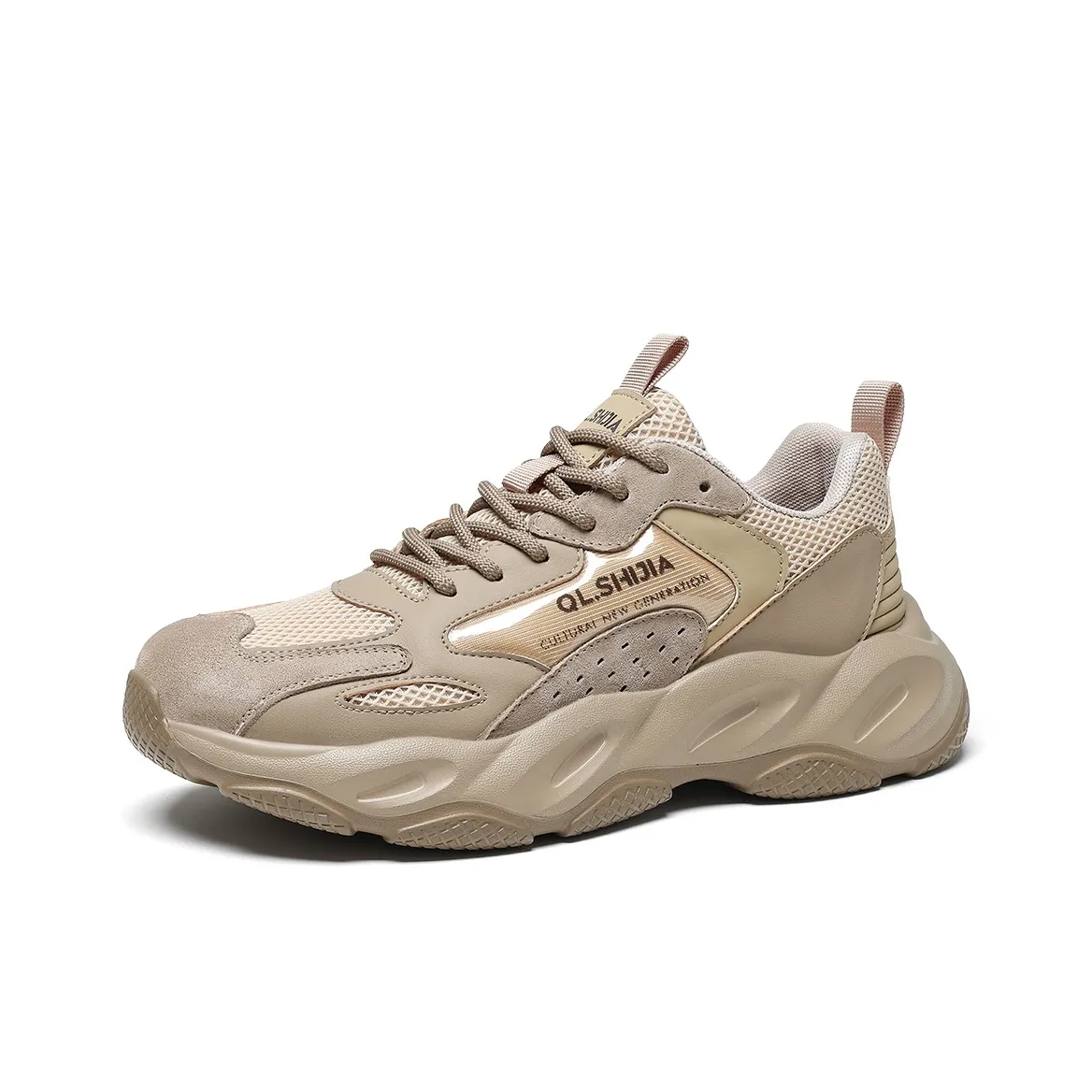 Волки • Семья QUNLANGSHIJIA Амортизация и Дышащий Низкий Топ Спортивная Повседневная Обувь Мужская Хаки