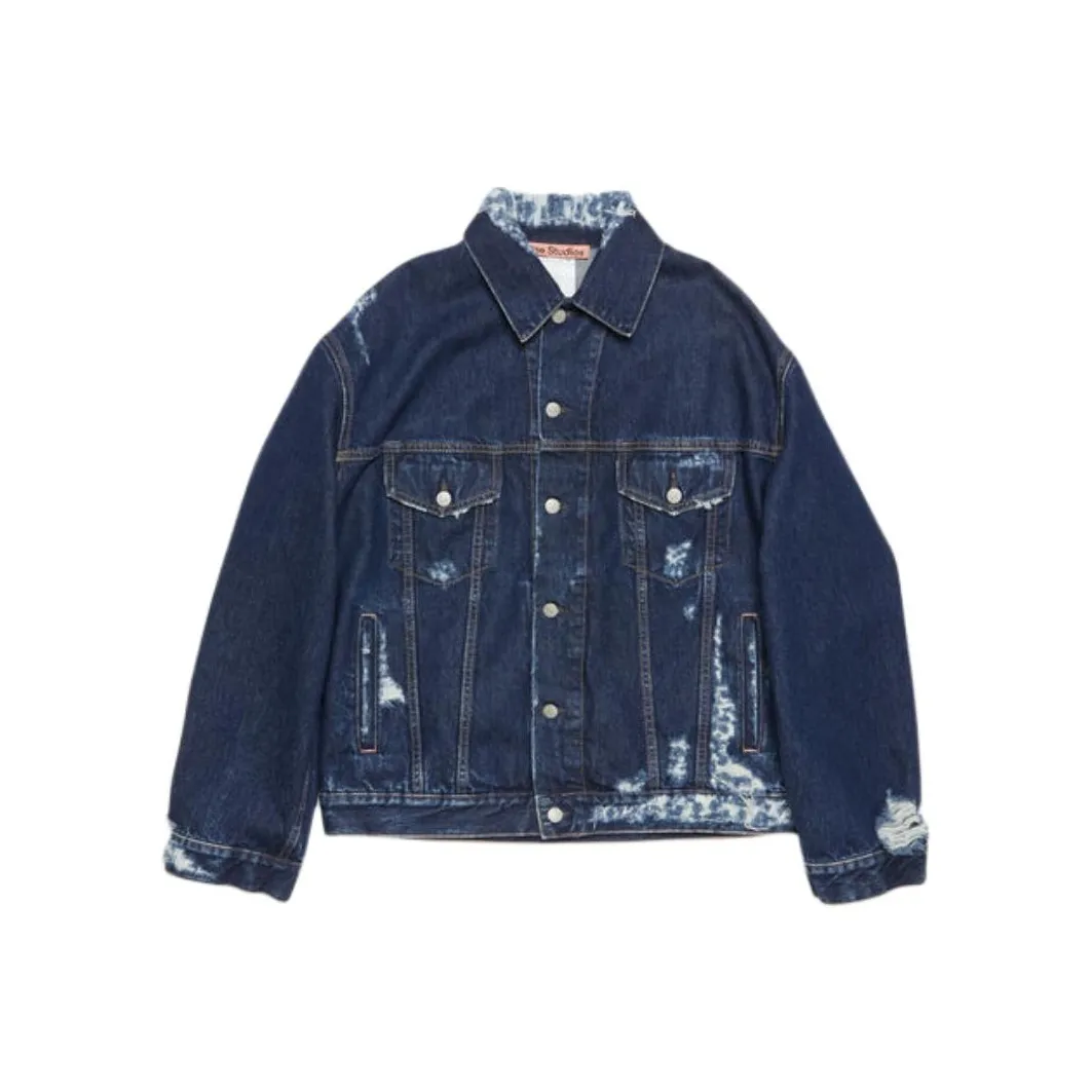 Acne Studios Relaxed Fit Distressed Denim Jacket