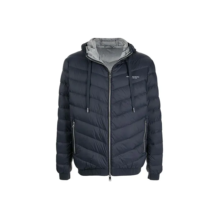 ARMANI EXCHANGEAE Хлопковый пуховик Мужской Темно-синий