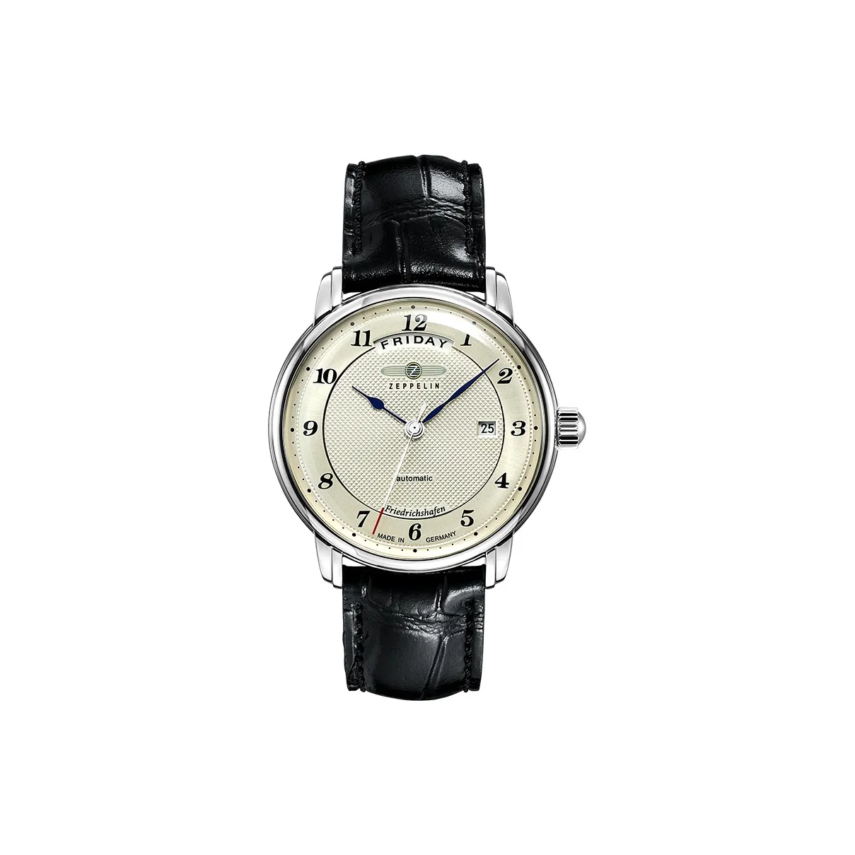ZEPPELIN Automatic Mechanical Movement Men's Watches Watch Silver Dial Stainless Steel Case Cow Leather Strap