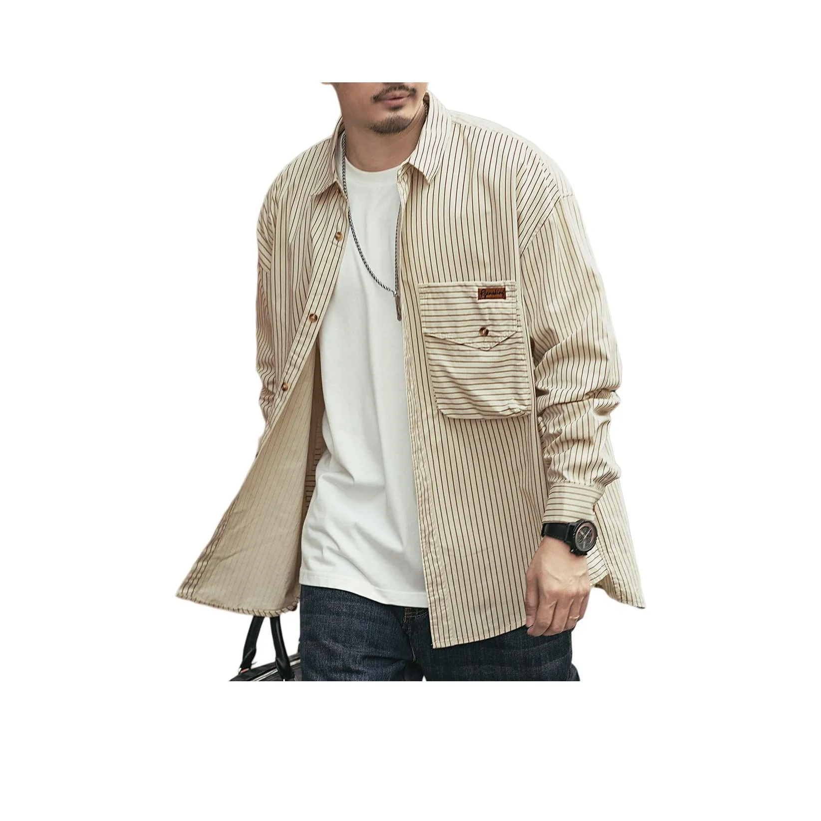 GELANLU Экрю Унисекс Рубашки