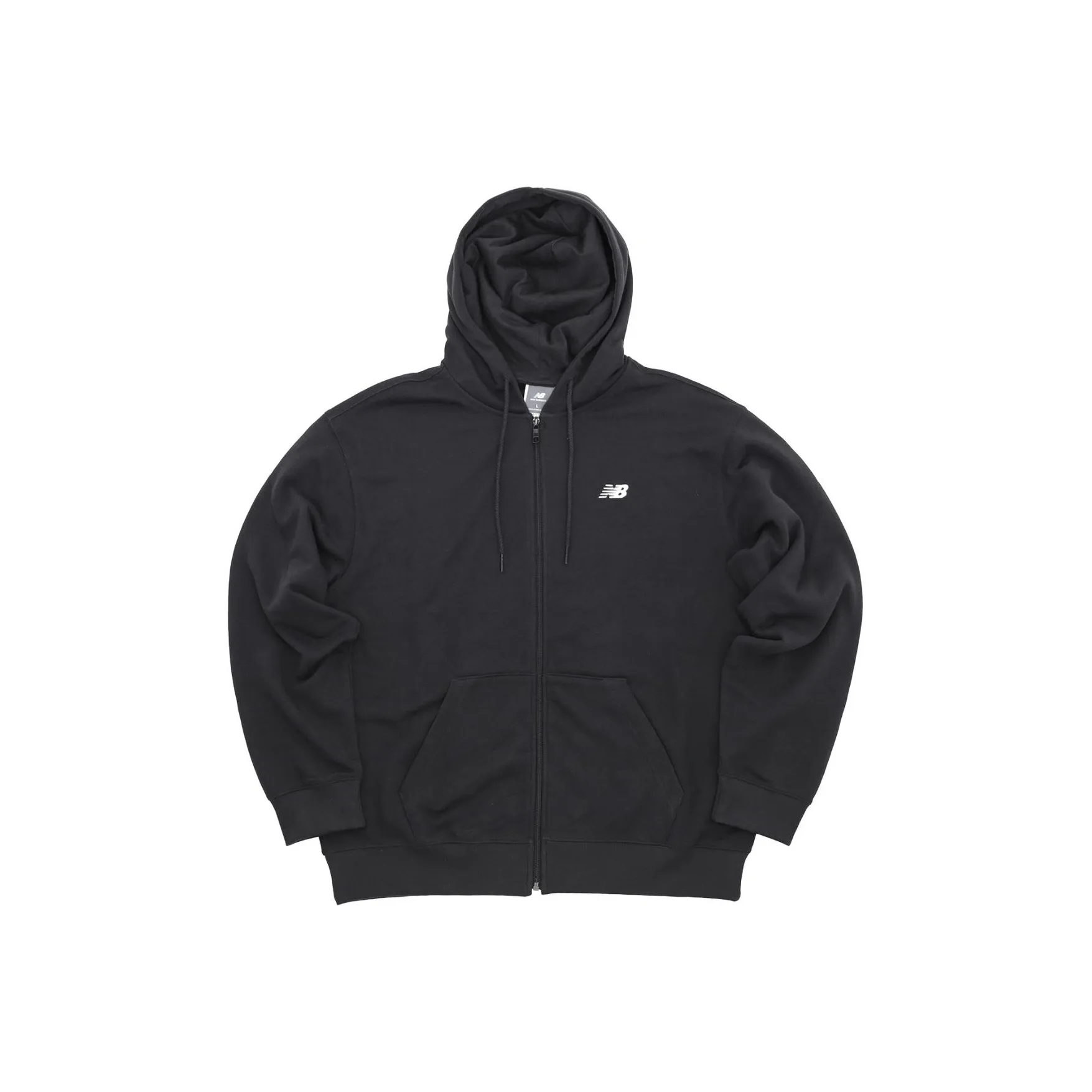 New Balance Logo Printed Zipped Drawstring Hoodie