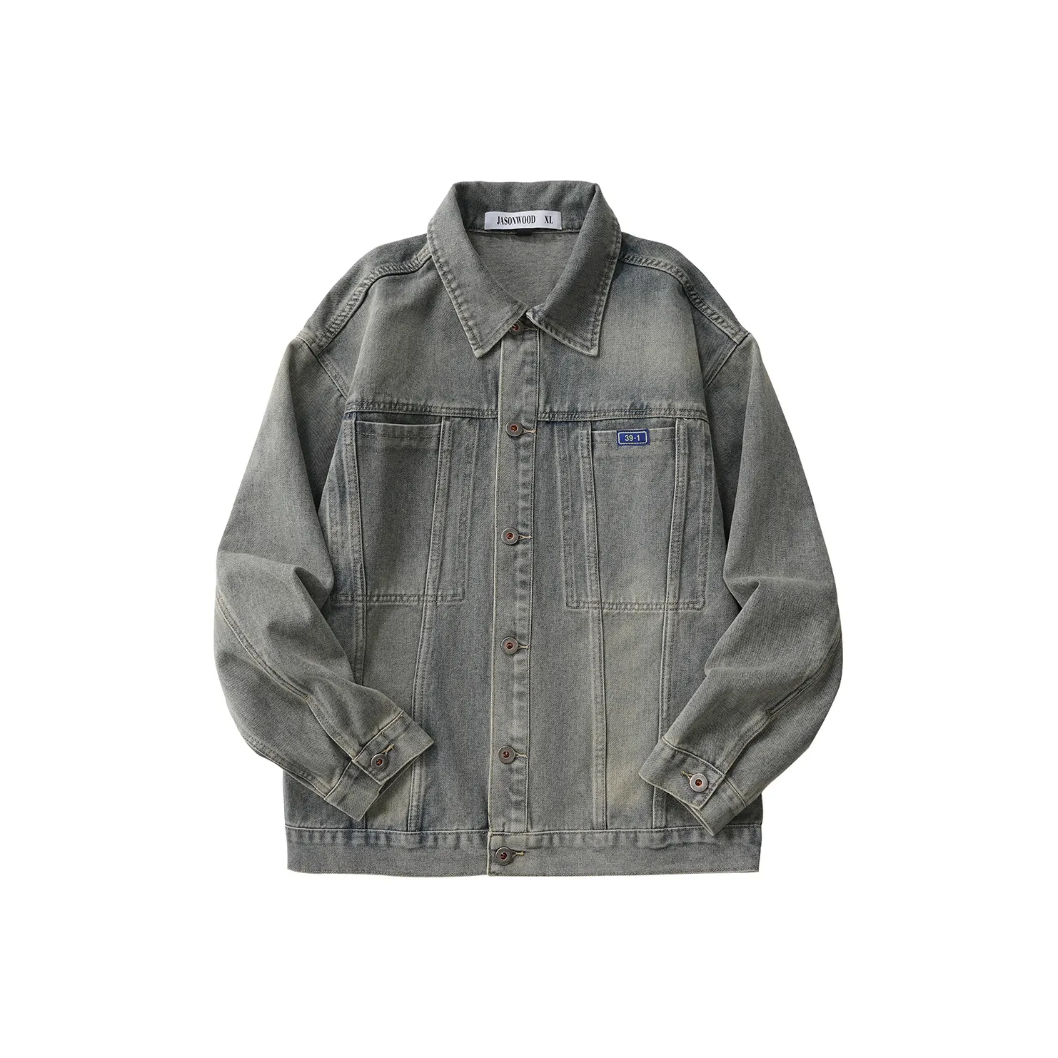 JASONWOOD Деним Куртка Унисекс Трава Голова Серый