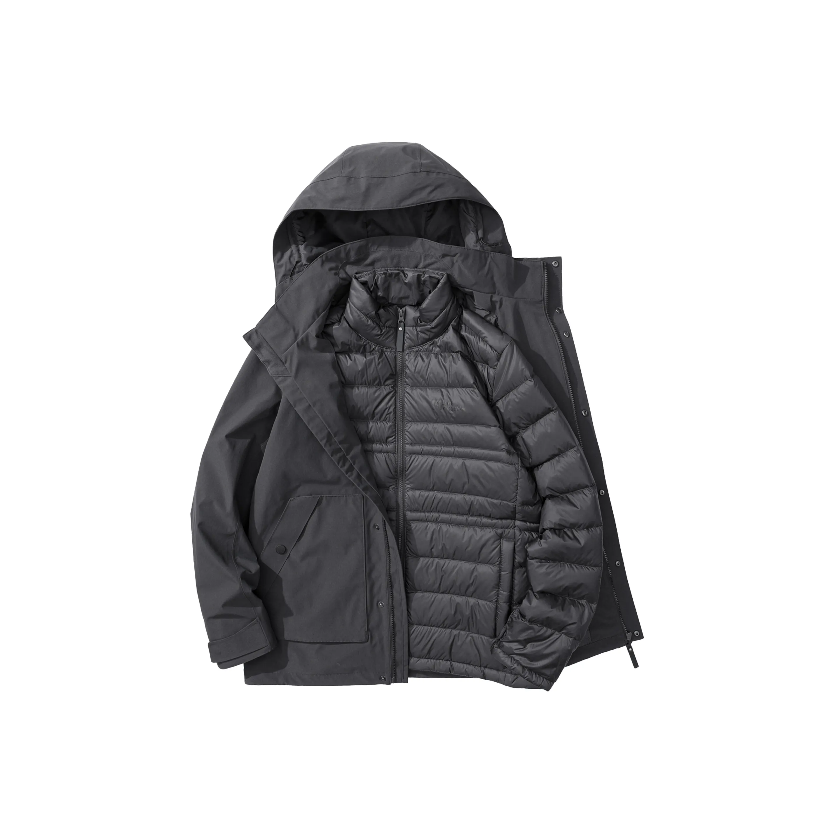 Jack Wolfskin Водонепроницаемый Ветрозащитный Термический Водоотталкивающий ветровка Мужской Темно-серый