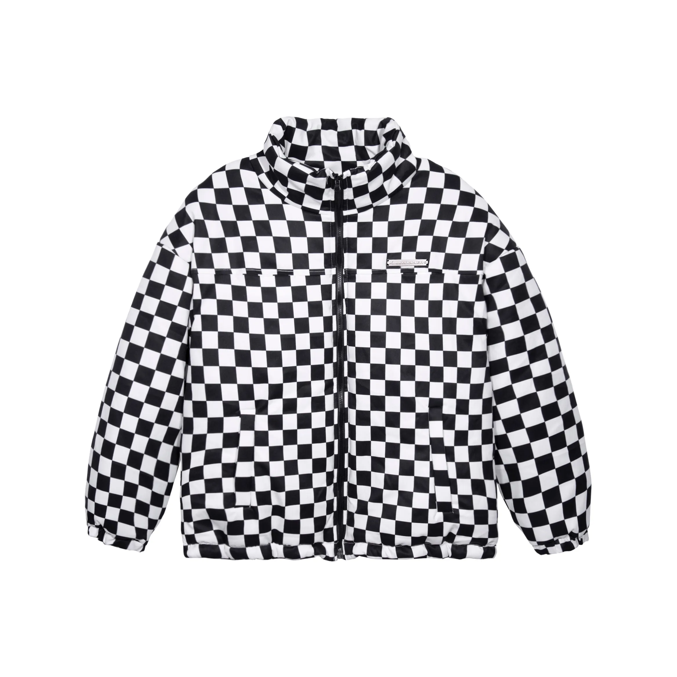 KILLWINNER Клетка Воротник-стойка Свободный крой Утолщенный Пух Унисекс