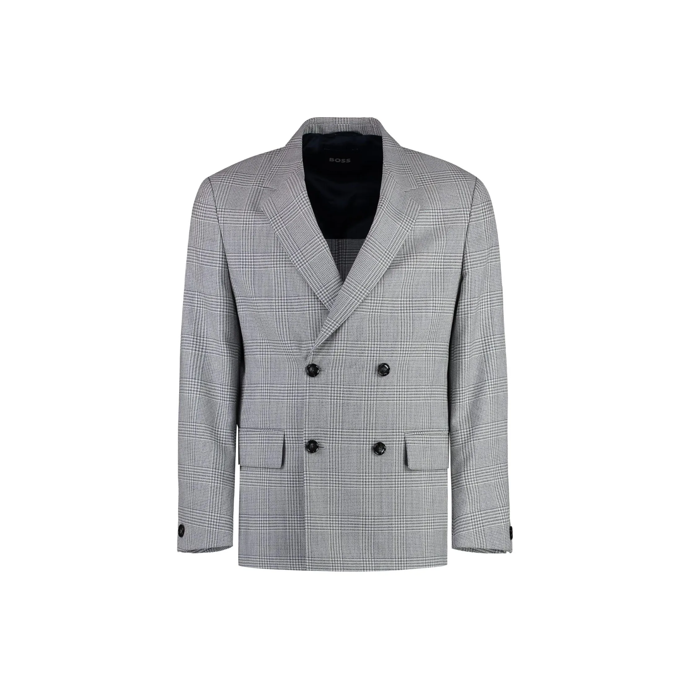 Boss HUGO BOSS Tartan Checked Double Breasted Blazer
