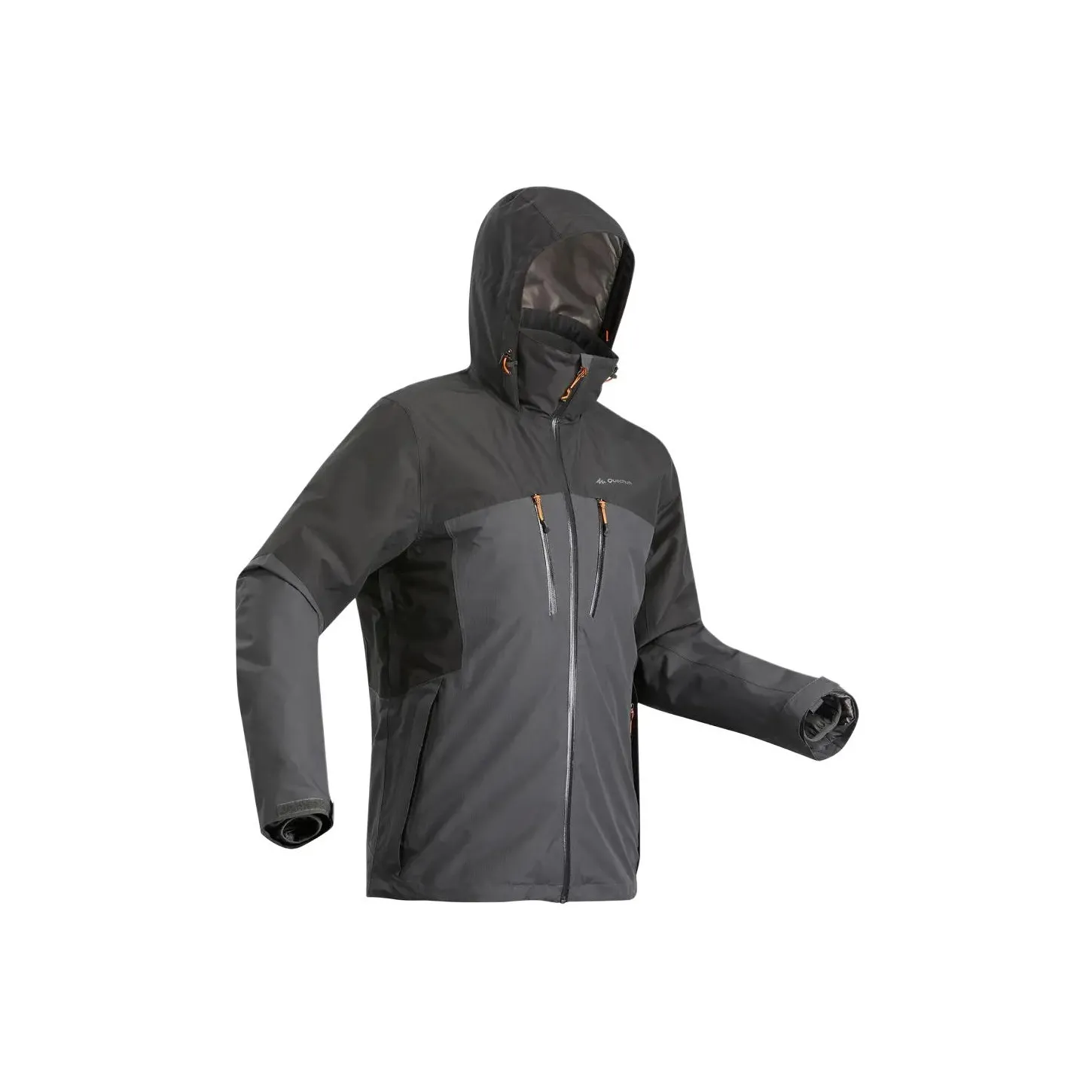 DECATHLON Водонепроницаемый Ветрозащитный Устойчивый к истиранию Тепловая ветровка Мужской Угольный серый Черный