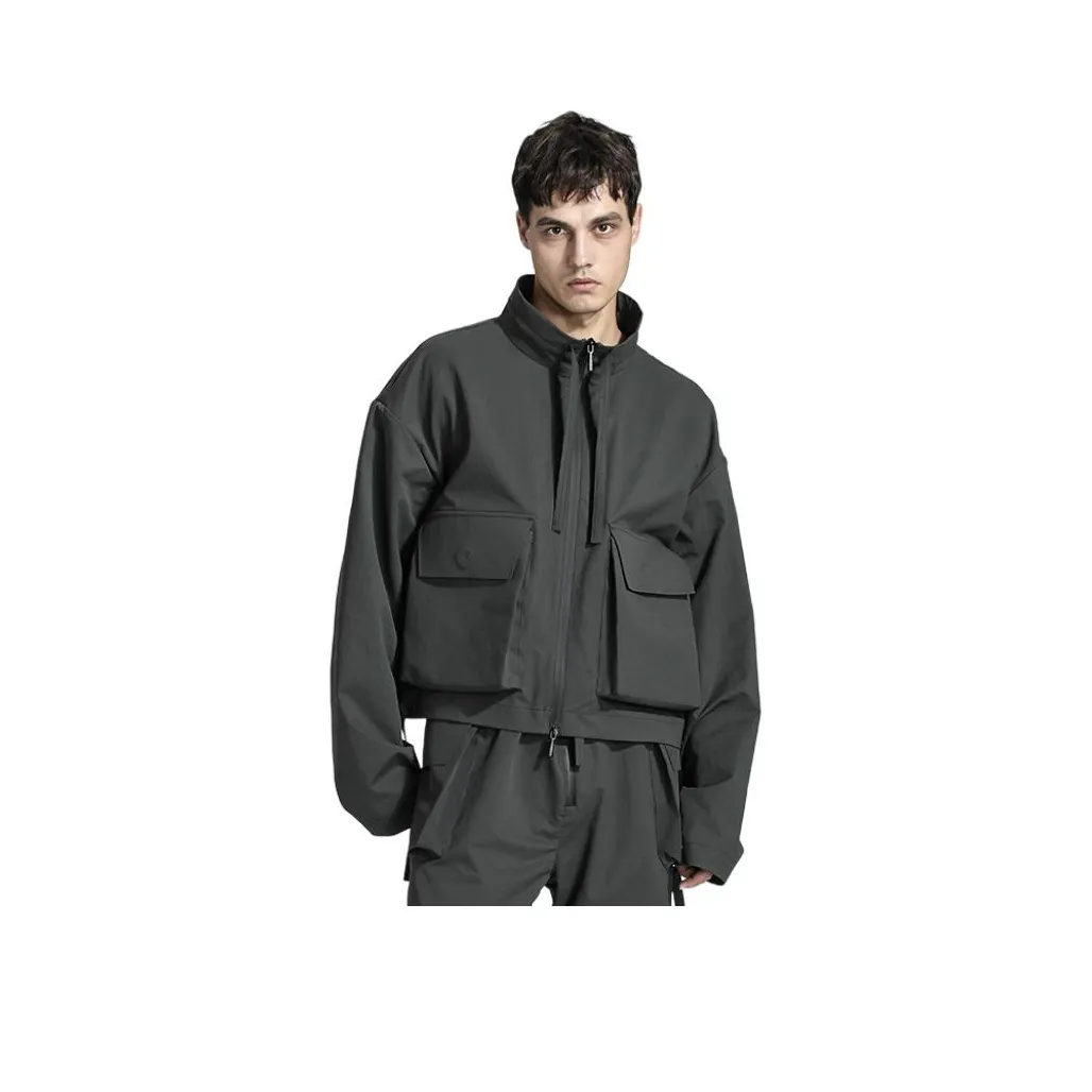 NORVINCY Британский ветрозащитный двойной куртка WAY с молнией укороченный мужская