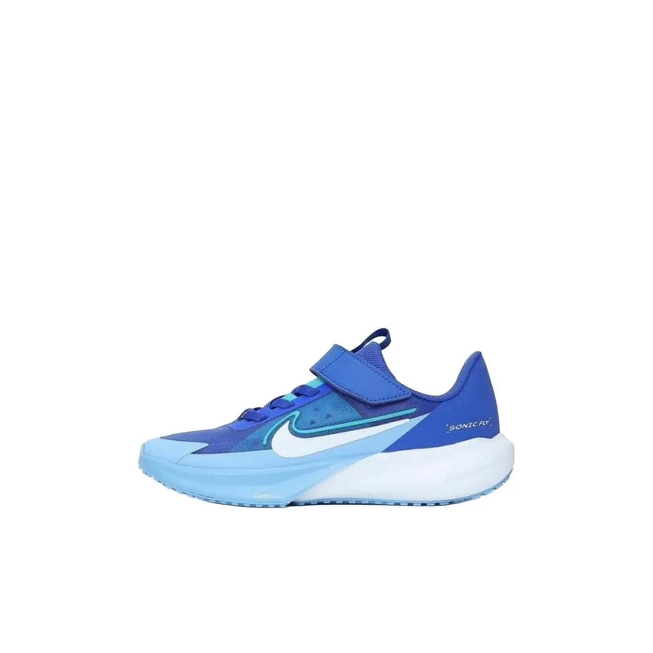Nike SONIC FLY Slip-resistant Abrasion-resistant Low Top Беговые кроссовки Blue Детские