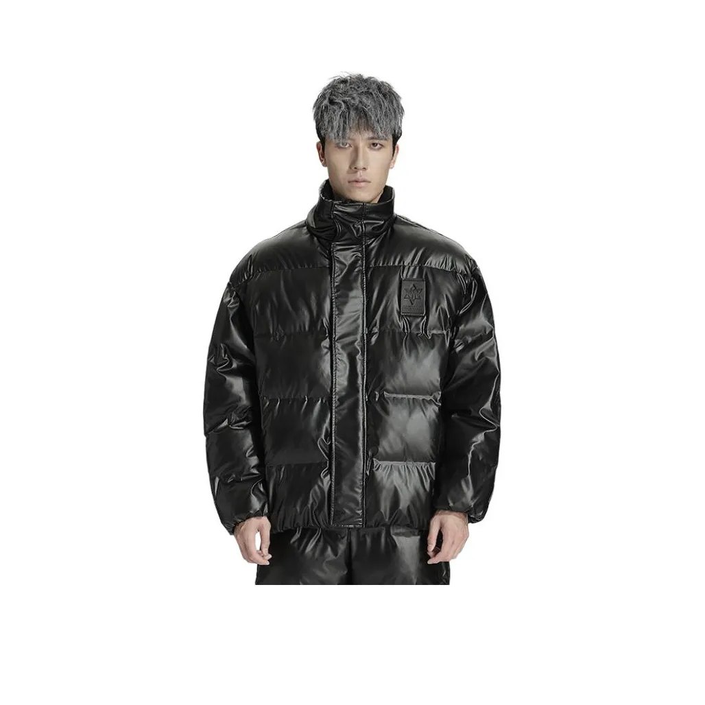 NORVINCY Cropped Cycling Loose Fit Stand Collar Puffer Jacket Winter Unisex