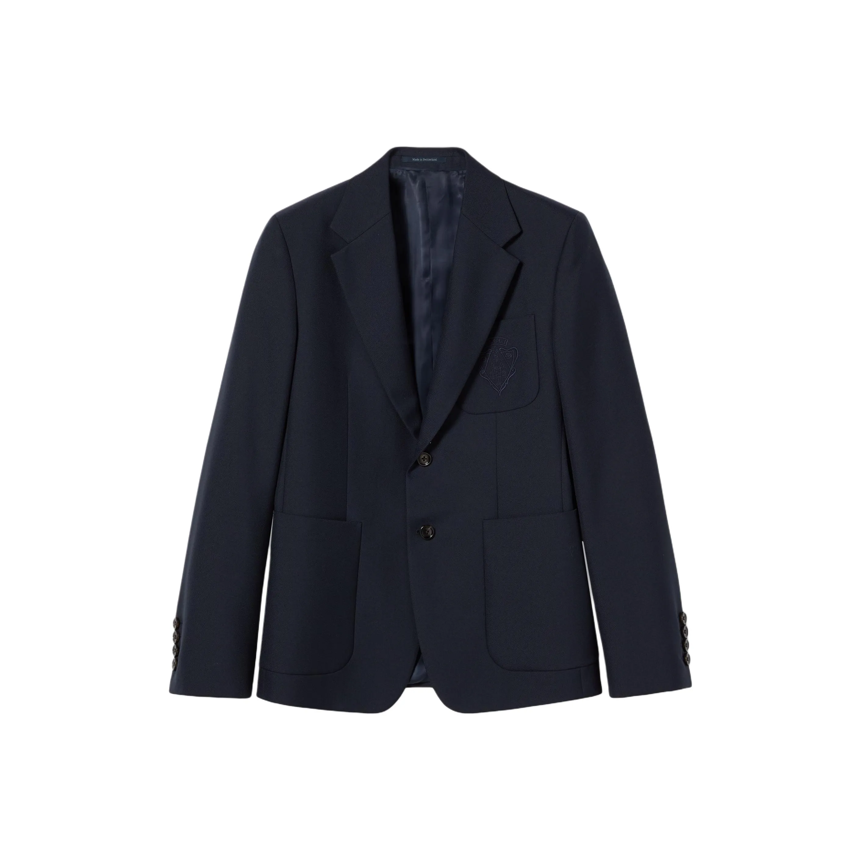 GUCCI Logo Embroidered Single Breasted Jacket