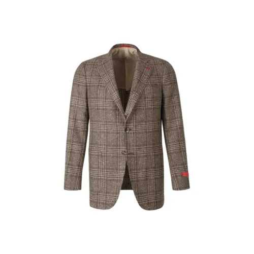Isaia Коричневый Мужские офисные костюмы