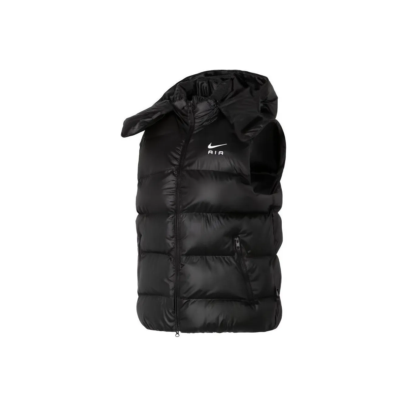 Nike Men's Alphabet Print Hooded Windproof Sleeveless Vest Black