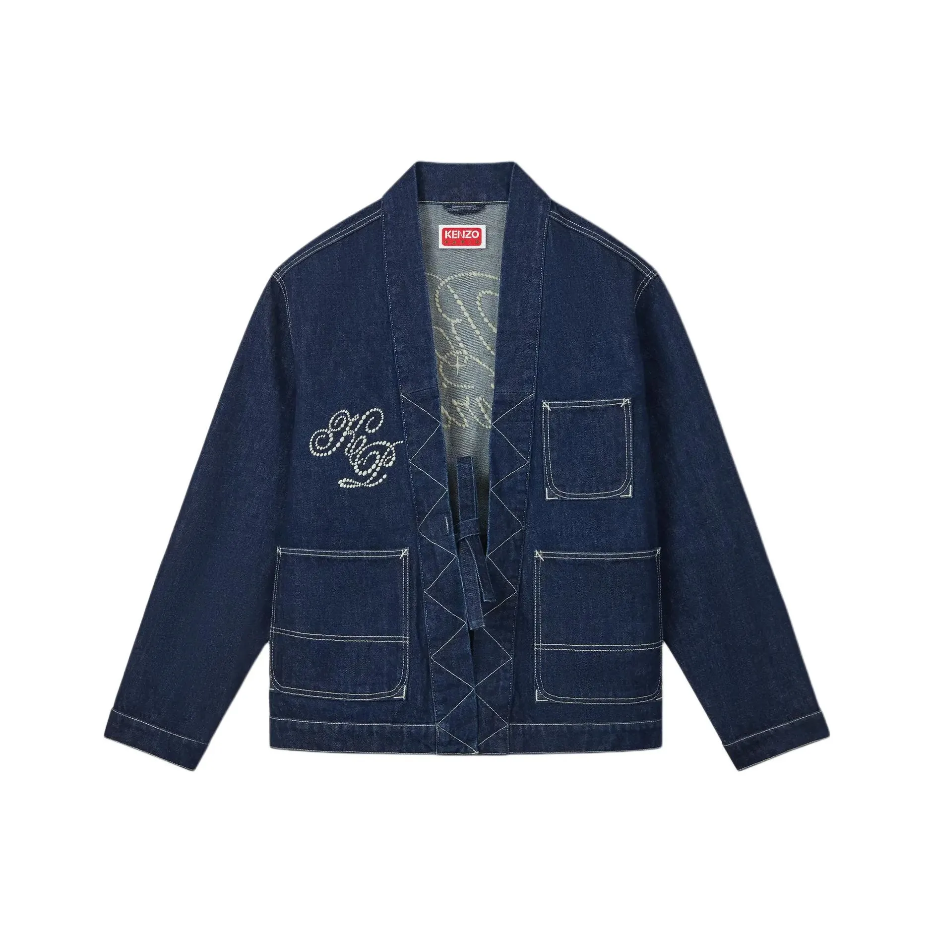 KENZO Japanese Denim Kimono Embroidered Jacket