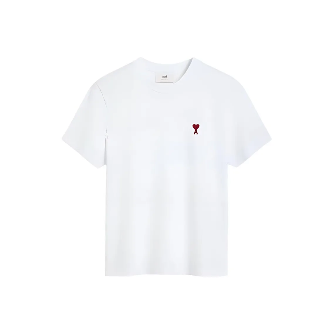 Ami Paris Logo Embroidered Crewneck T Shirt