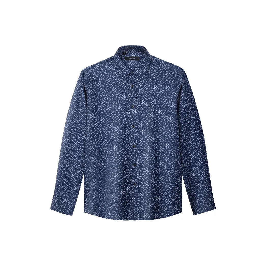 NAUTICA TAILORED Рубашка Мужская Темно-синяя с узором