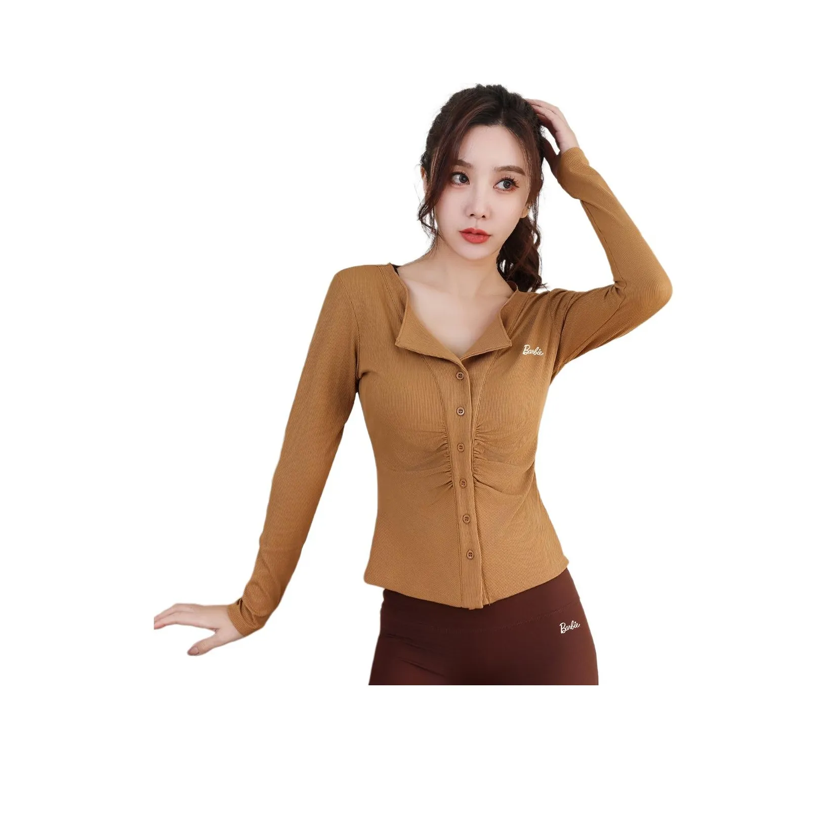 Барби Йога Куртка Женская Овсяный Коричневый