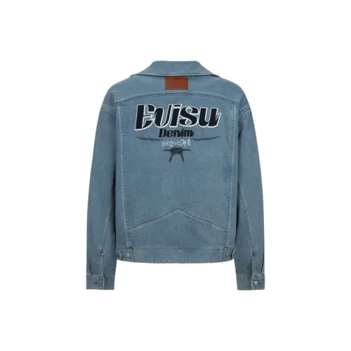 EVISU Джинсовый синий Мужские Джинсовые куртки