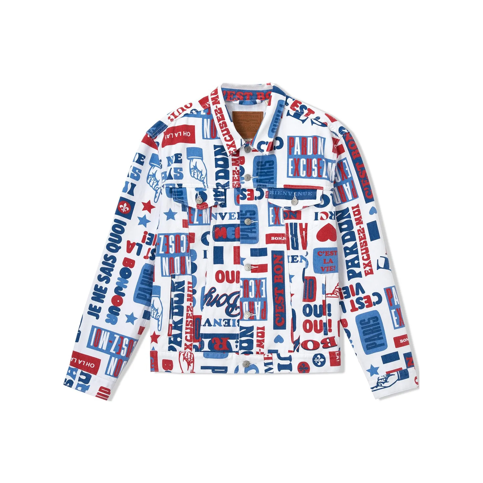 Levi's SS24 Paris Limited Capsule Series SS24 Деним Куртка Мужская с принтом букв