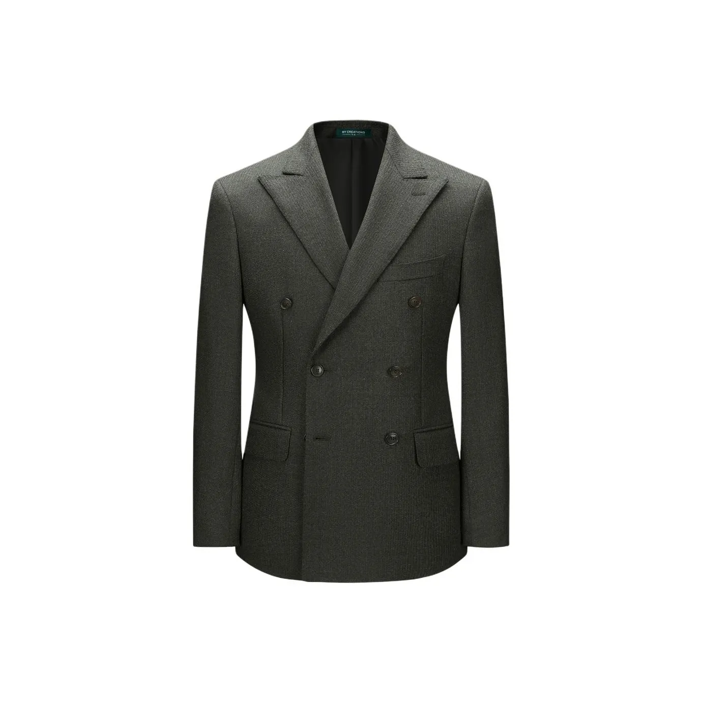 BY CREATIONS Бизнес-костюм мужской оливково-зеленого цвета