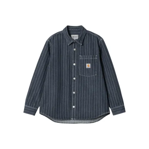 Carhartt WIP Collaboration Темно-синие Мужские Джинсовые Куртки