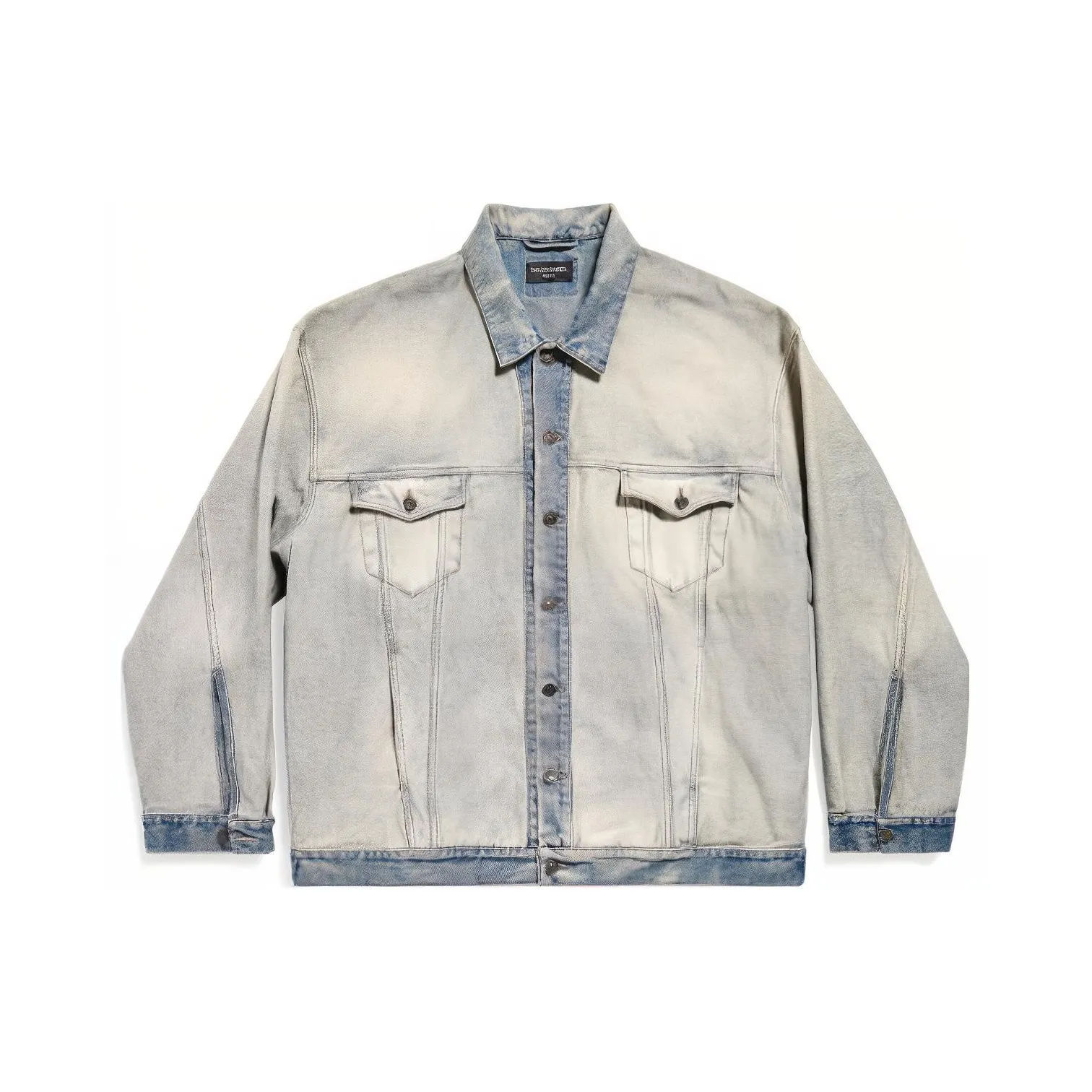 Balenciaga Collared Button Up Denim Jacket