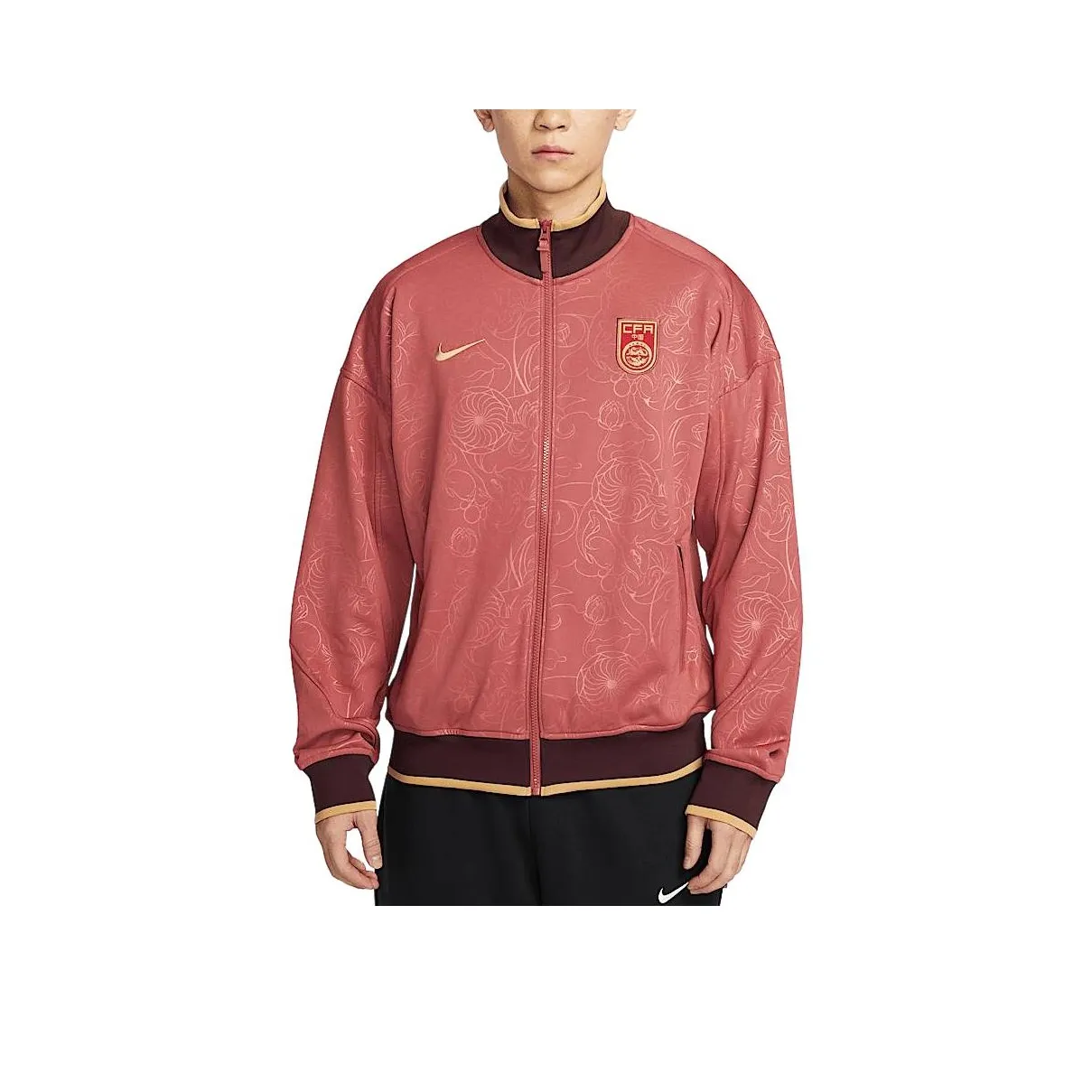 nike Dri FitAcademy SS25 Pro Anthem Куртка Мужской Каньон Rust Апельсин Яркий Бордово-красный Клуб Золотой