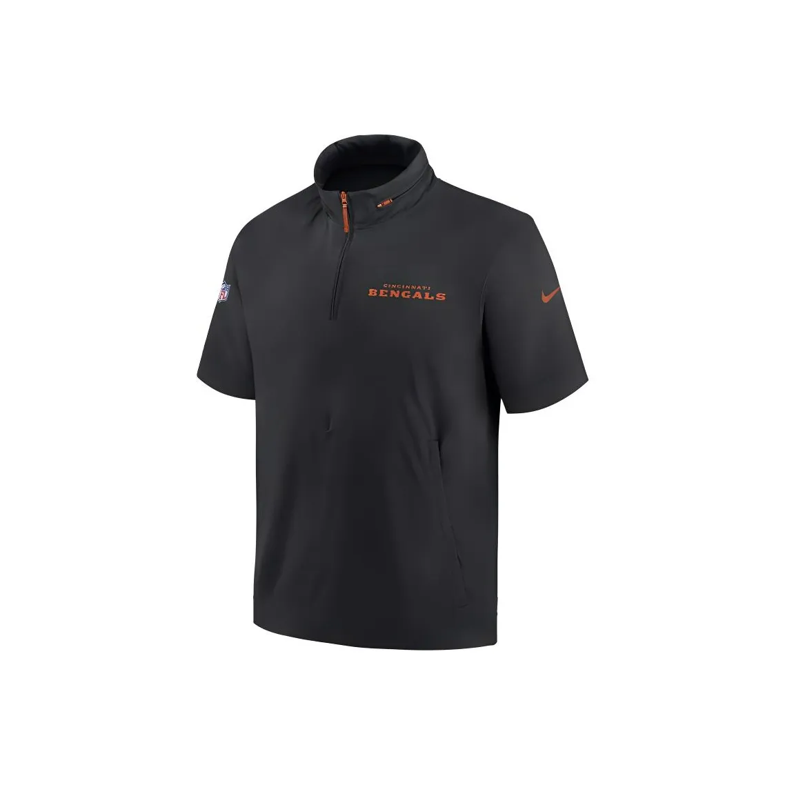 Nike Cincinnati Bengals Sideline Coach Men's Nike Nfl 1/2 Zip Short Sleeve Hooded Jacket