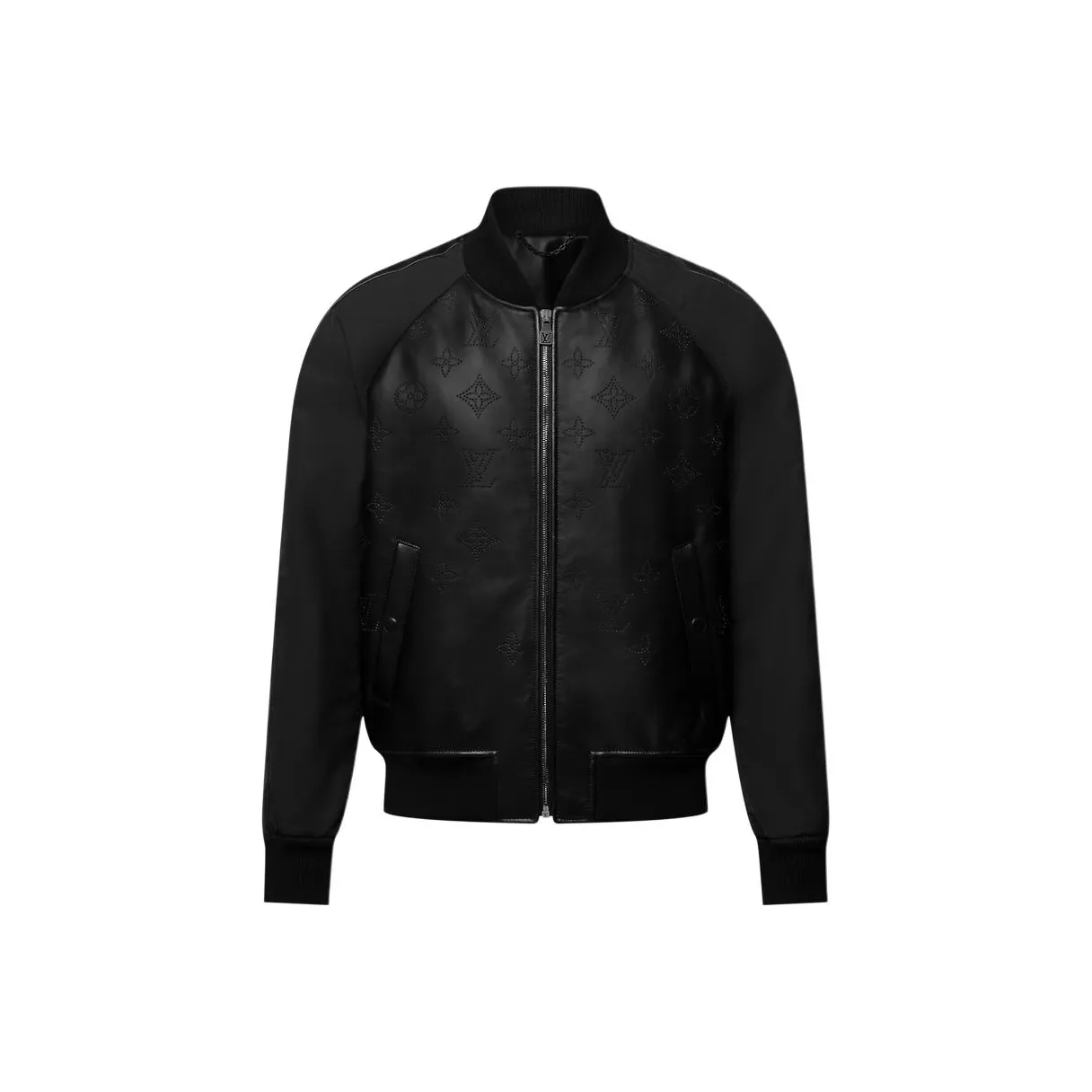 Lv Monogram Leather Mix Tracksuit Blouson