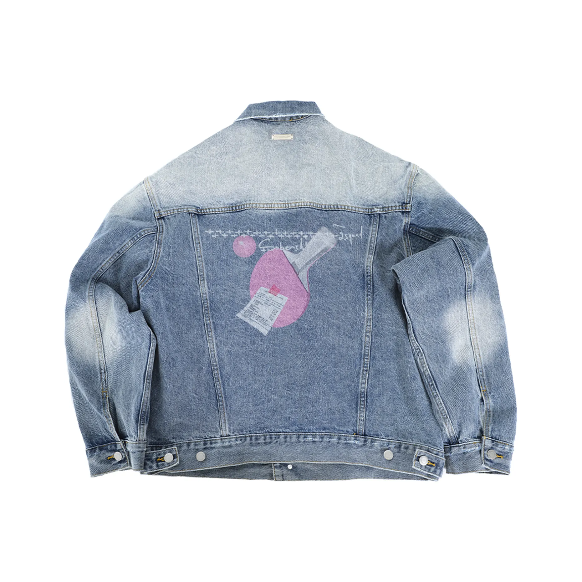 Nothingbutmini By Alphabet Squad Denim Jacket Unisex Denim Blue Ничего кроме мини от Alphabet Squad джинсовая куртка унисекс цвет деним синий