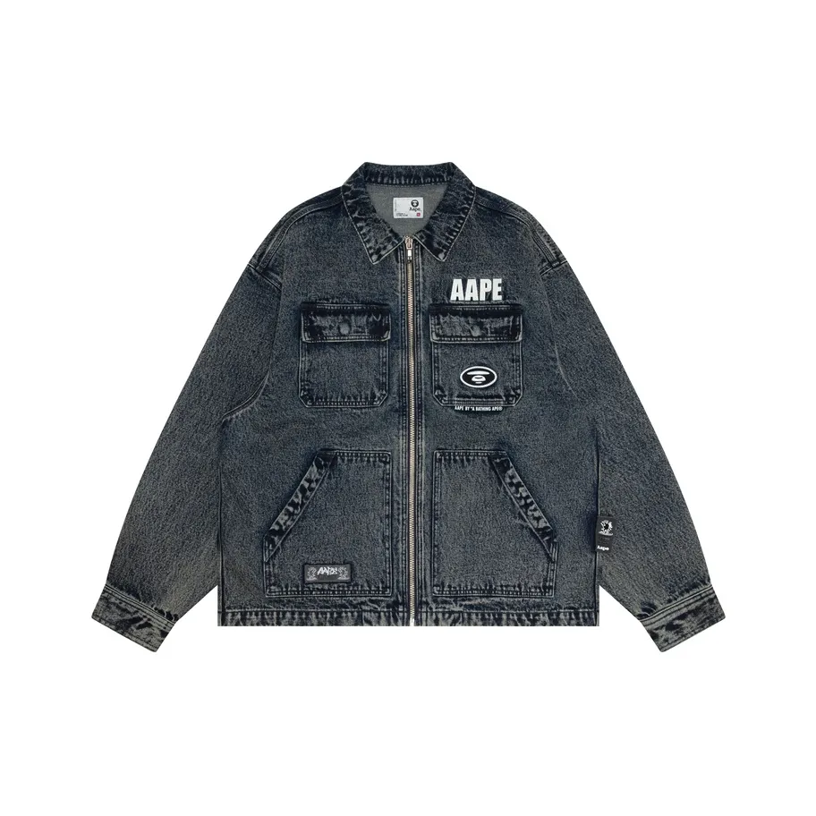 Aape SS24 Denim Jacket Men's Black
