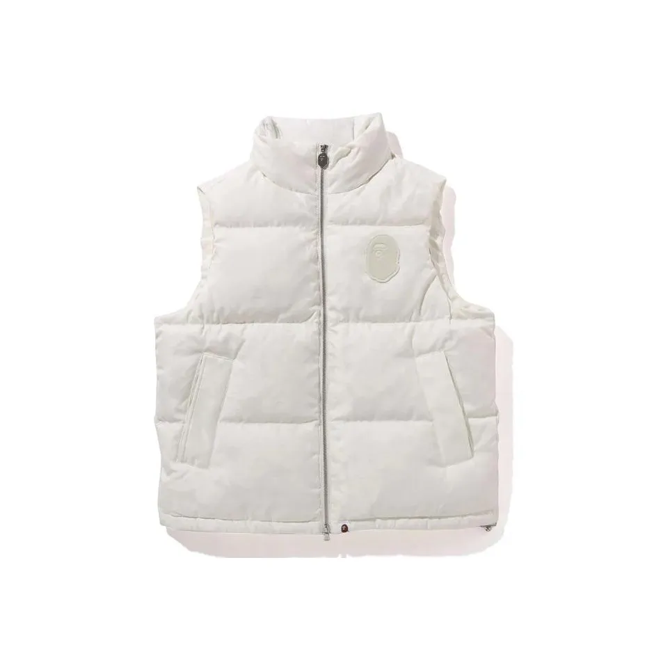 A BATHING APE Tonal Solid Camo Puffer Down Vest Men's