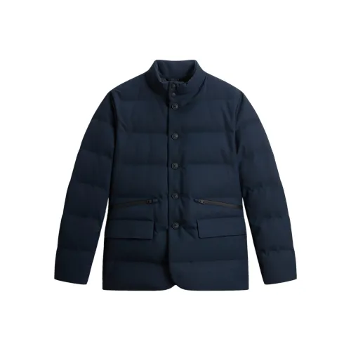 WOOLRICH Мужские куртки темно-синего цвета