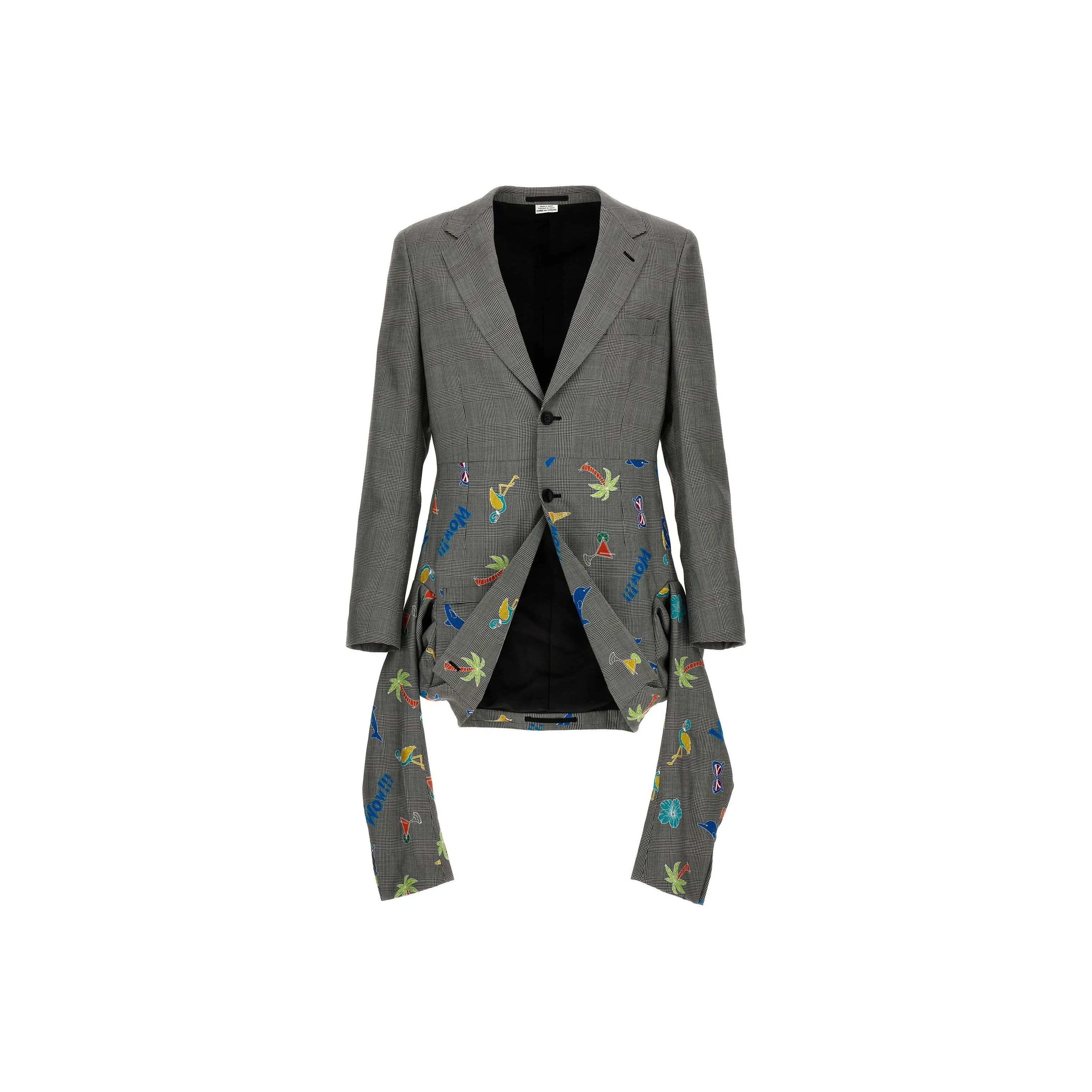 COMME Des GARCONS HOMME PLUS Embroidered Checked Single Breasted Blazer