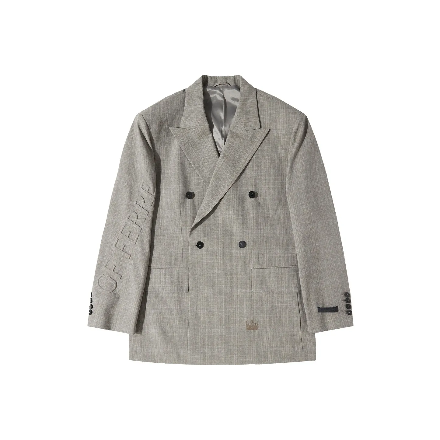 GF Ferré Business Suit Unisex Gray Pattern
