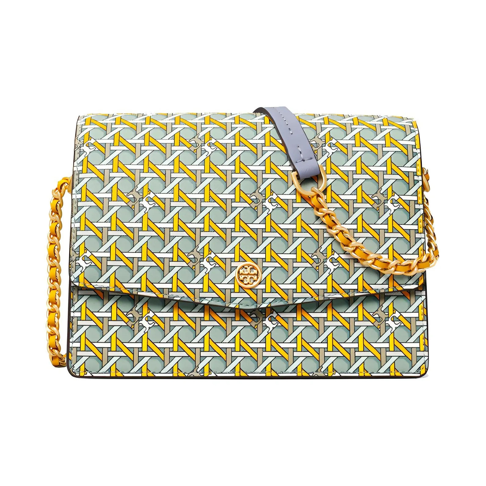 TORY BURCH Robinson Коровья кожа Сумка на плечо Мини Женская Синяя