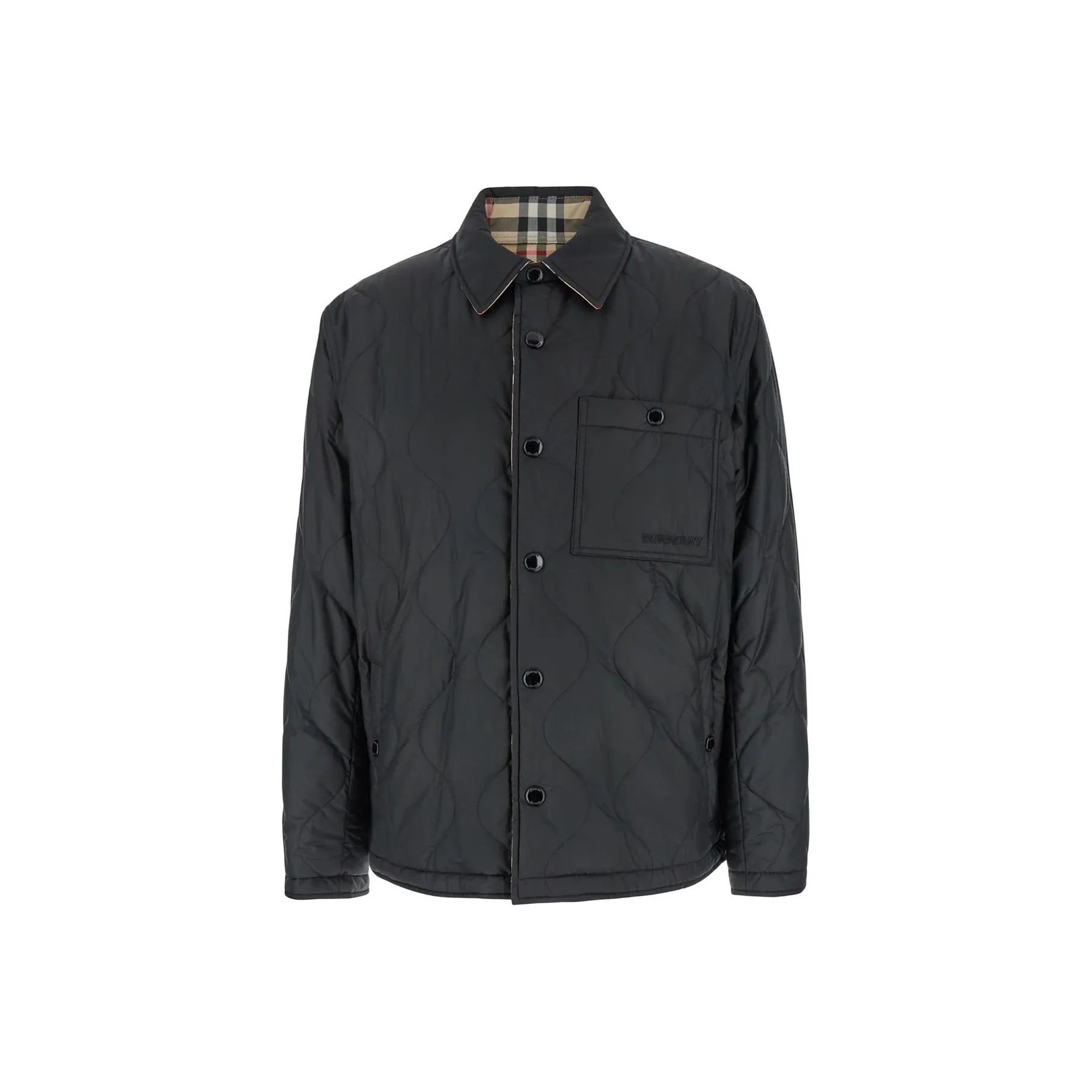 Burberry Logo Embroidered Quilted Jacket