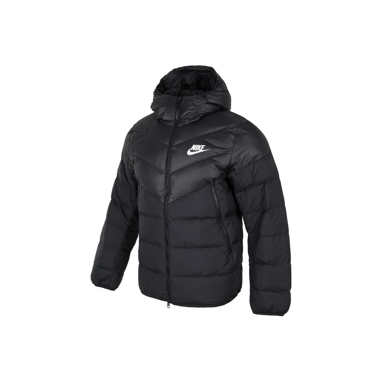 Nike Men Logo Casual Hooded Down Jacket Black
