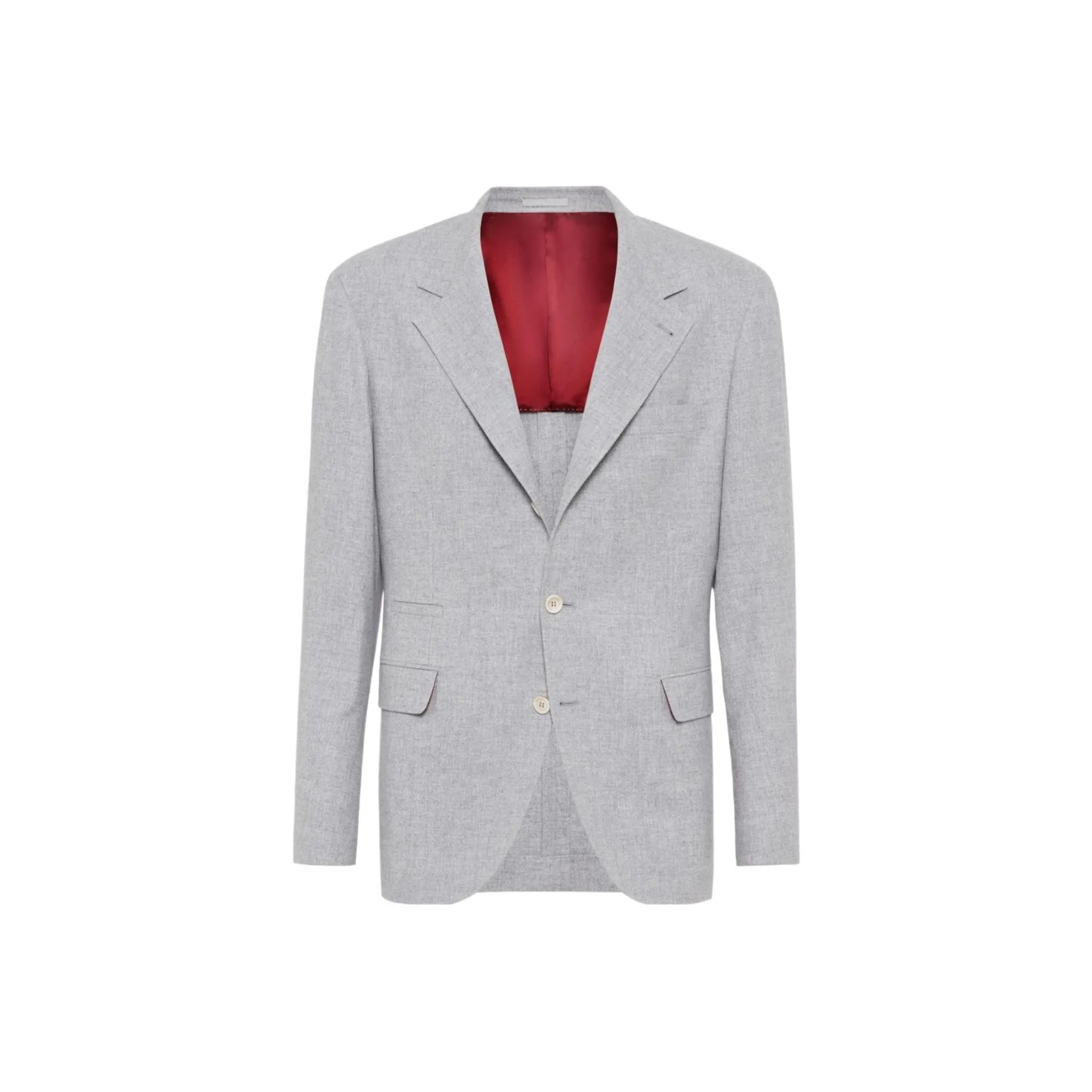 Brunello Cucinelli Single Breasted Curved Hem Blazer