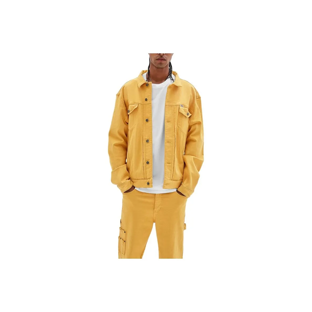 GUESS Стандартный крой Джинсовая куртка Джинсовая куртка Мужская Желтая