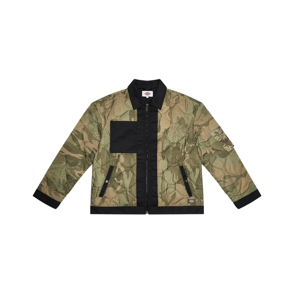 Dickies Puffer Jacket Winter Unisex Army Green Camouflage