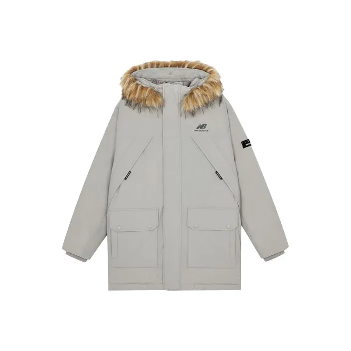New Balance Пуховик Зимний Мужской Светло-Серый