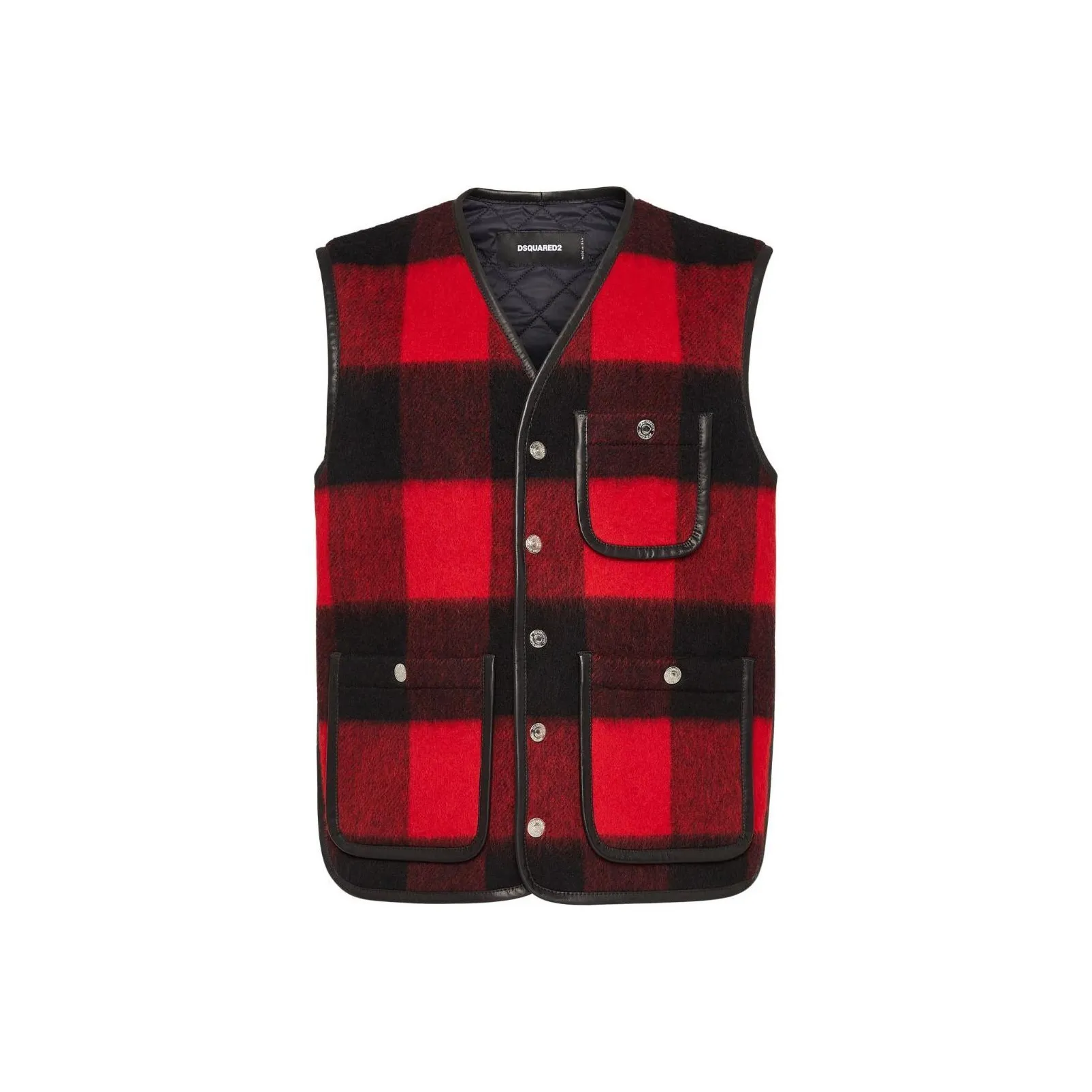 DSQUARED2 Check print Wool blend Vest