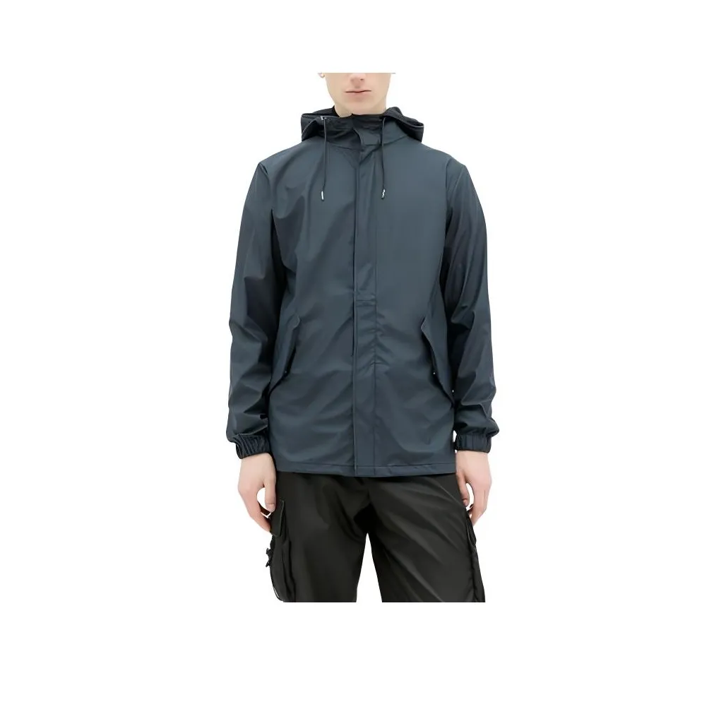Rains Long Sleeved Drawstring Hooded Coat