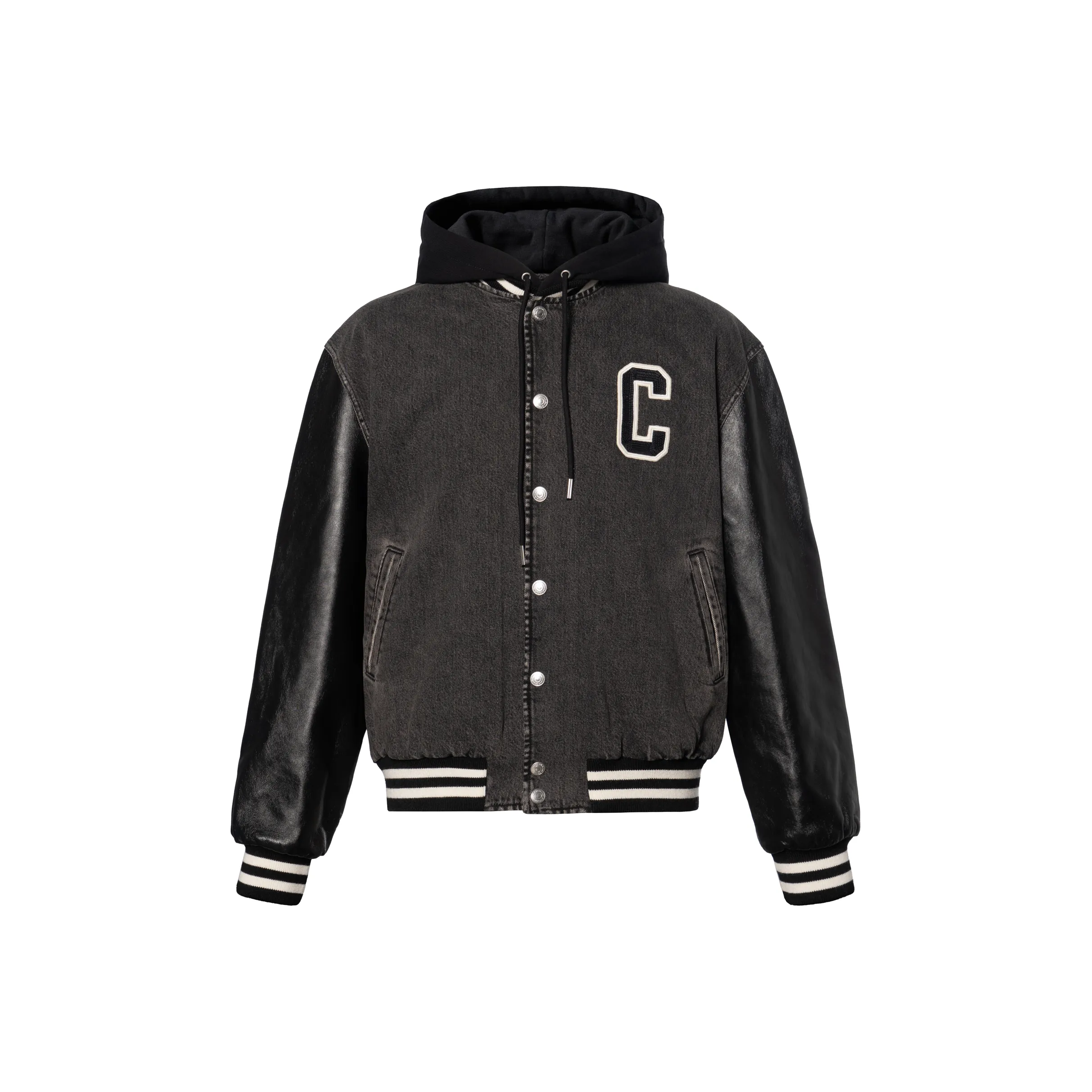 CELINE Loose CELINE Teddy Jacket In Charcoal Wash Denim