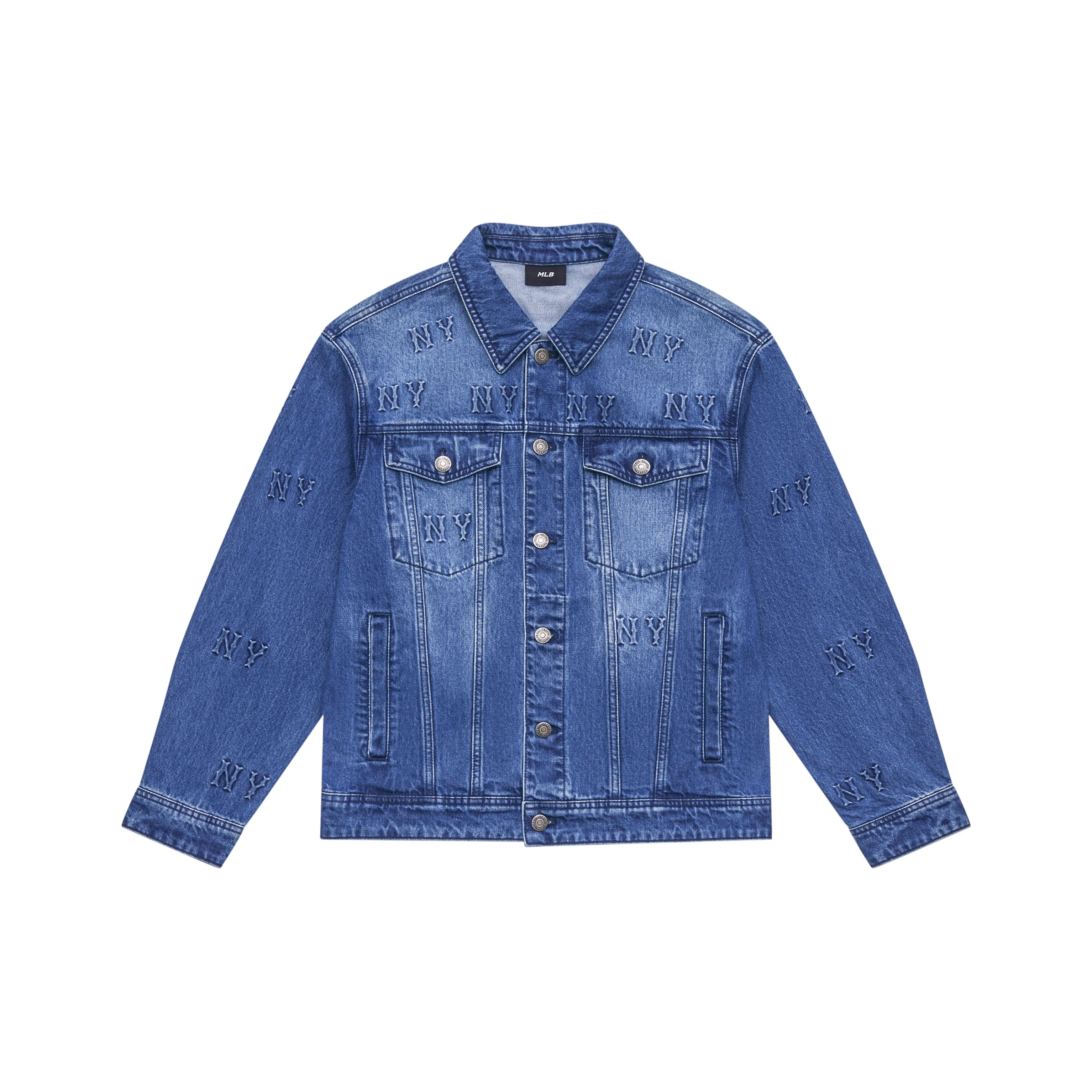 MLB New York Yankees MONOGRAM Monogram Collection 24FW Denim Jacket Unisex Indigo