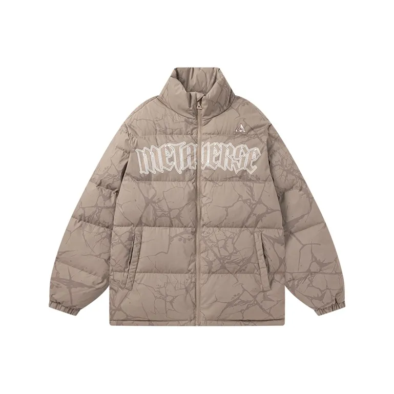 PEAK Down Jacket Unisex Leather Brown