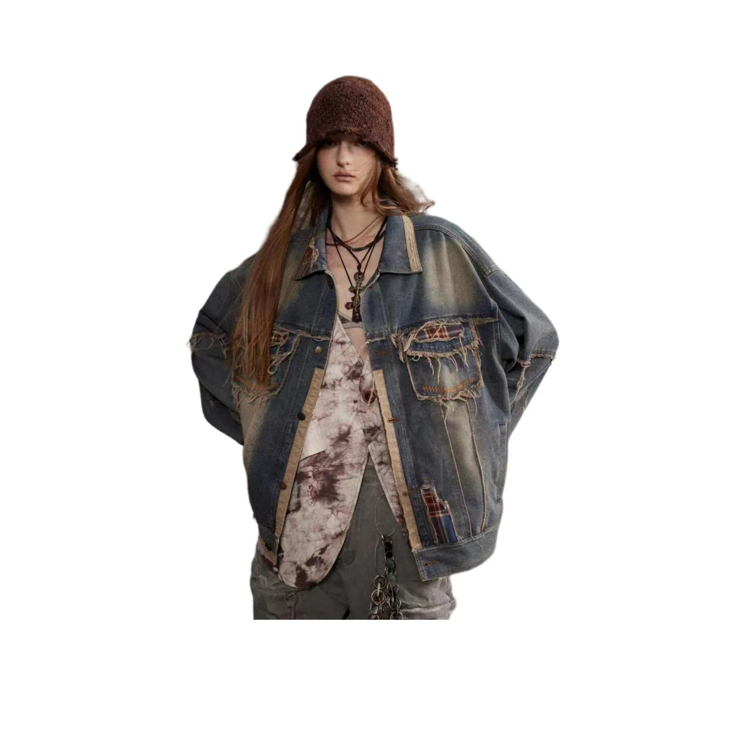 SOCKKEY Denim Jacket Unisex Vintage Blue SOCKKEY Деним Куртка Унисекс Винтаж Синий