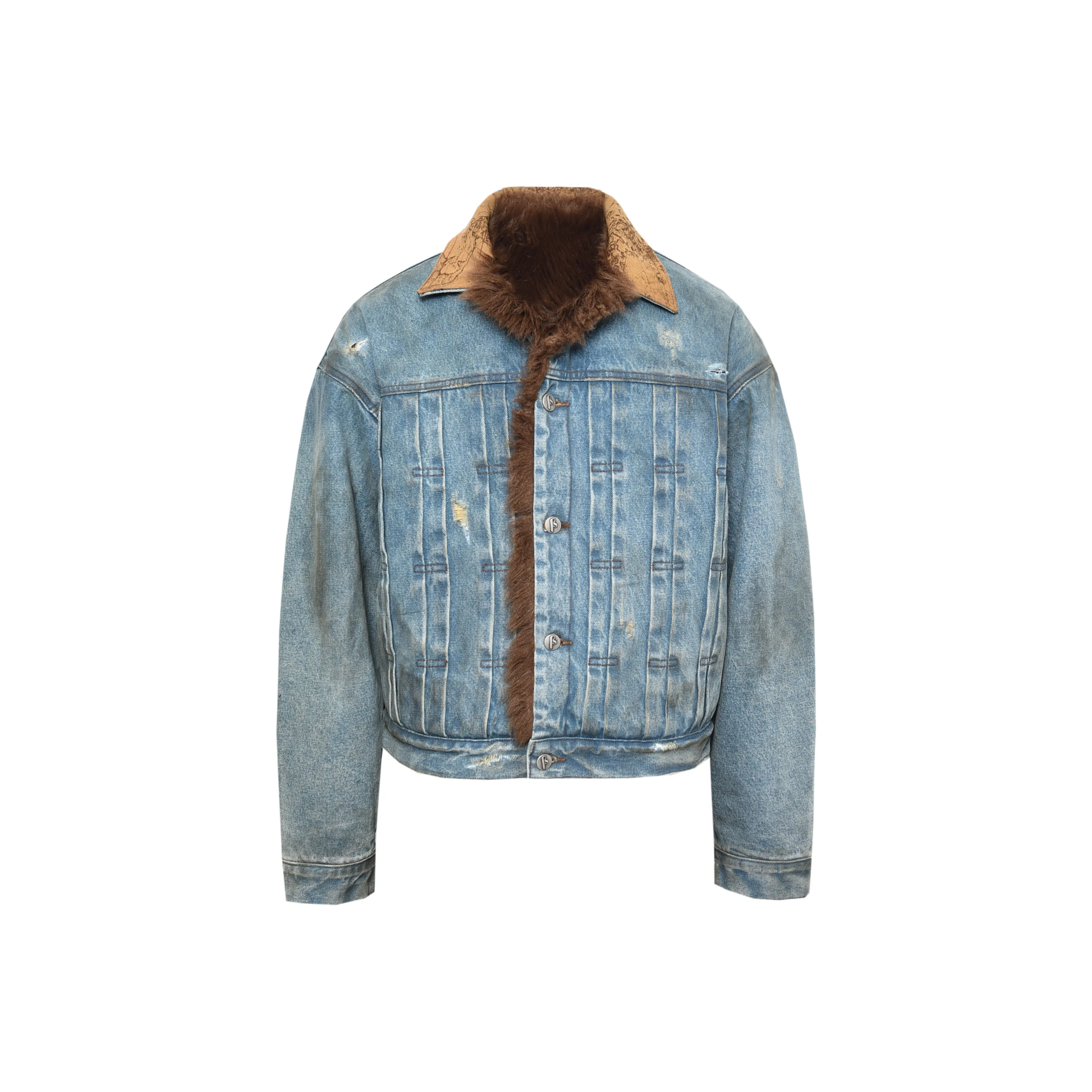 BIRTH OF ROYAL CHILD Zuo Shan Diao Denim Jacket Unisex Blue