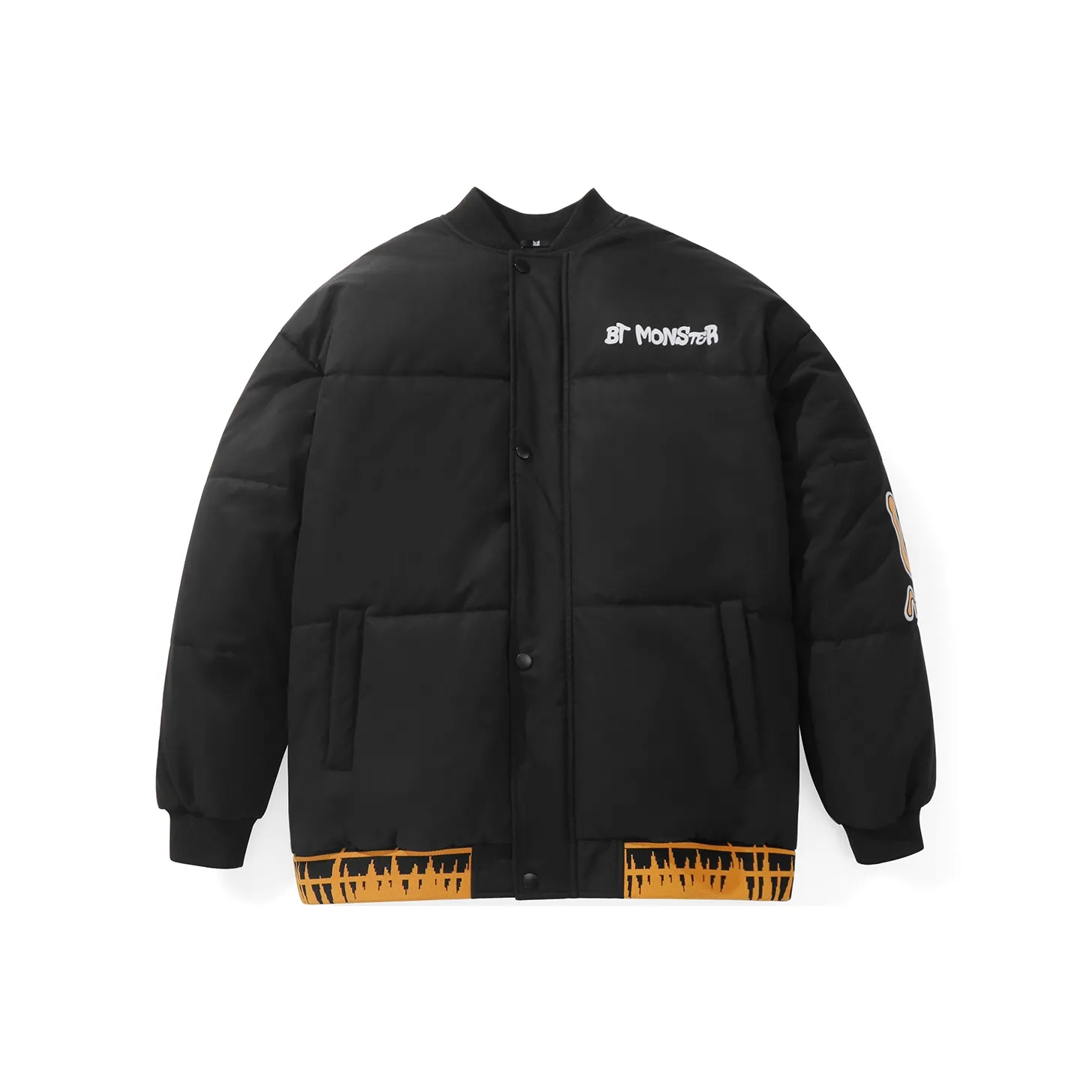 BT Бейсбольный воротник Свободный крой Пуховая куртка Унисекс